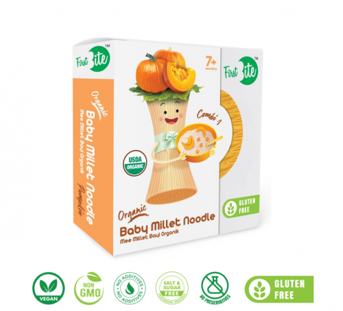 COMBI 1 (PUMPKIN) - GLUTEN FREE ORGANIC BABY MILLET NOODLE